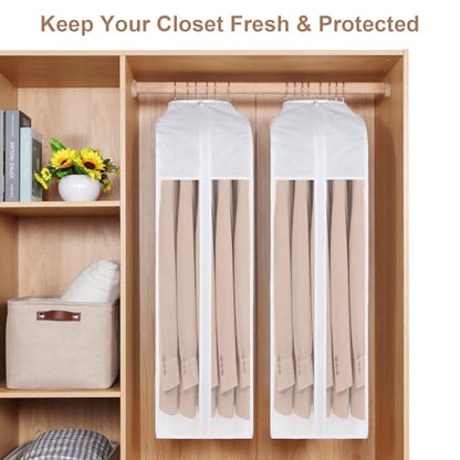 32" Cotton Garment Bag for Hanging Clothes, Short, 3 Pack Suit Bag - size: 10"W x 32"H-3pcs