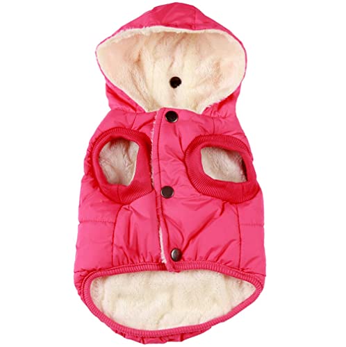 Vecomfy Warm Dog Coats with Hoodie,Winter Dog Jackets for Small Dogs - color: Pink, size: Medium