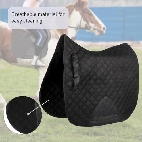Basic Breathable Horses Saddle Pad, Breathable Schooling Pad, Black