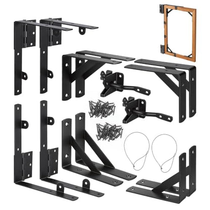 2 Sets Anti Sag Gate Kit Gate Hardware Heavy Duty Fence Gate Kit No Sag Corner Brace Bracket for Wooden Fence with Self-Locking Gate Latch - size: 2 Sets