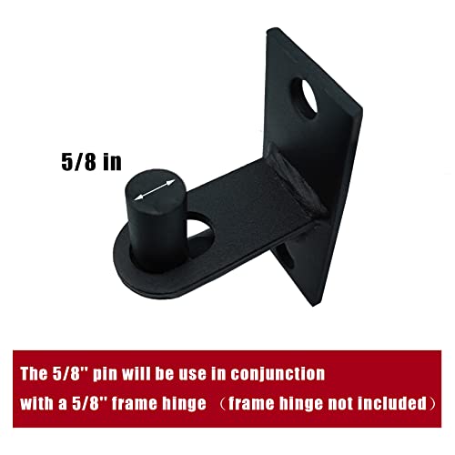 2 Pack Wall Mount Gate Hinges, Heavy Duty Chain Link Fence Gate Hinges with 5/8 Hinge Pin for Fences & Farm Gates, Black - color: Black-2pcs