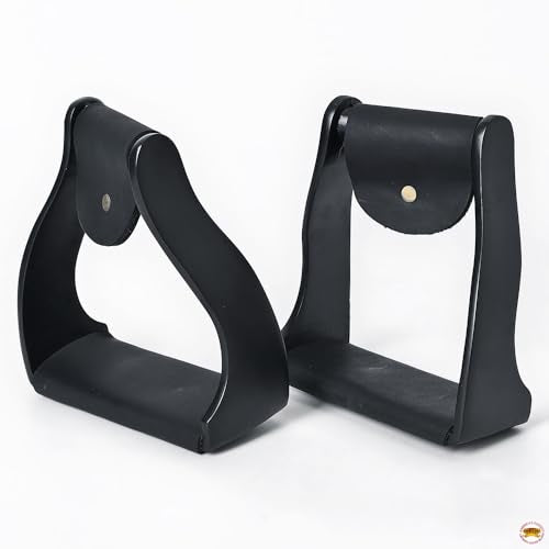 HILASON Aluminum Western Horse Stirrups 3 in Neck - color: Black