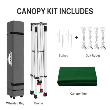 EAGLE PEAK 8x8 Pop Up Canopy Tent Easy Up Canopy Outdoor, Green - color: Green, size: 8x8