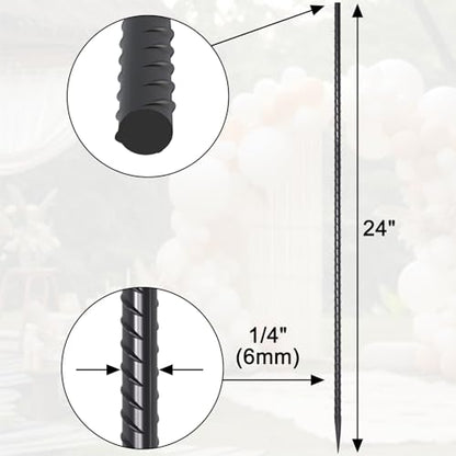 Rebar Stakes 24 Inch Straight Metal Spikes (40pcs) Ground Anchors - size: 24"-Φ1/4"-40pcs