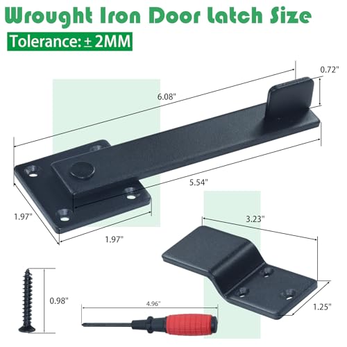 2 Pack Heavy Duty Gate Flip Latch for Outdoor Fence Wooden Gates | Barn Door Latch, Fence Flip Gate Latch for Wooden Fence, Gate Locks for Outdoor Fence, Gate Latches for Metal Gates