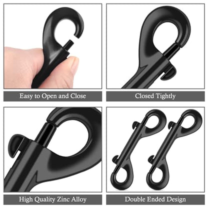 ERKOON 3.5 inch Double Ended snap Hooks,110lbs Metal Clips Load Capacity Zinc Alloy Double Sided Clips Heavy Duty Trigger Snap for Dogs Leashes/Water Bucket/Horse Feed/Hammocks Bolt snap (4 Pack) - size: 4 Pack