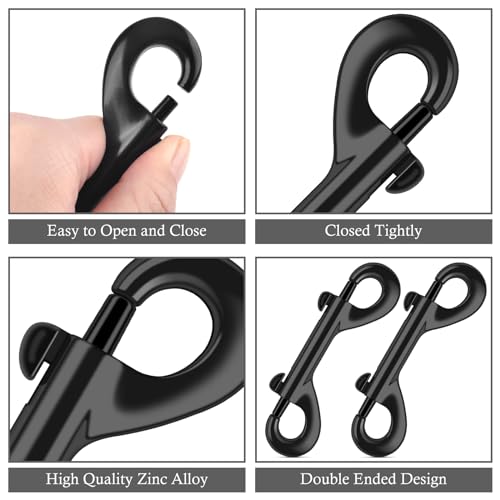 ERKOON 3.5 inch Double Ended Bolt Snaps Hooks 110lbs Load Capacity Zinc Alloy Double Sided Clips Heavy Duty Trigger Snap for Dogs Leashes/Water Bucket/Horse Feed/Hammocks (22 Pack) - size: 22 Pack