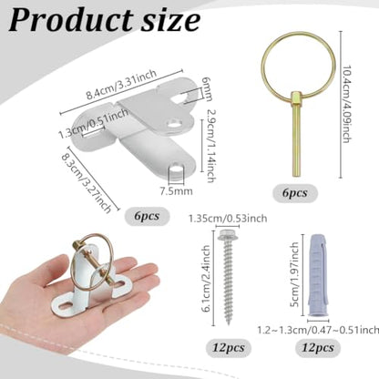 AHANDMAKER 6 Pack 304 Stainless Steel Water Bucket Hooks with Quick Release Pin Heavy Duty Iron and Horse Stall Bucket Holder for Horse Stall Stable Barn Livestock Feed Water Trough Mounting