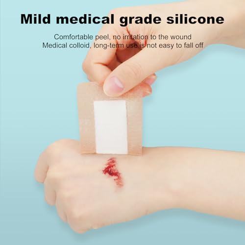 30 Pcs Silicone Foam Dressing 2x4 Gentle Border, Super Absorbent Wound Dressing, Bed Sore Patches, Waterproof Silicone Bandages for Wounds Care, Self Adhesive Pressure Sore Pads - size: 2''x4'' (30 Packs)