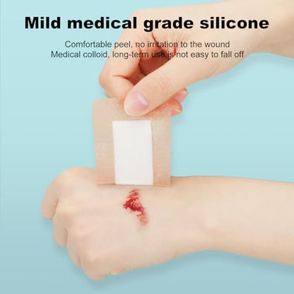 30 Pcs Silicone Foam Dressing 2x4 Gentle Border, Super Absorbent Wound Dressing, Bed Sore Patches, Waterproof Silicone Bandages for Wounds Care, Self Adhesive Pressure Sore Pads - size: 2''x4'' (30 Packs)