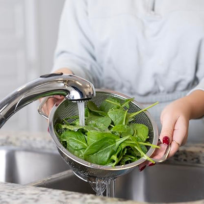 Fox Run Stainless Steel Colander, Small 1 Quart Pasta Strainer With Handles - size: 1 Quart