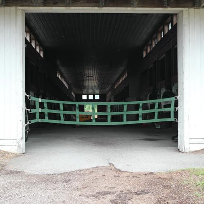 Country Pride Barn Door Guards, Heavyweight 2-Inch Polypropylene Webbing, Adjustable Length, Stainless Steel D-Ring Ends, Open-End Snaps, Stall Safety and Ventilation (10',Hunter Green) - color: Hunter Green, size: 10'