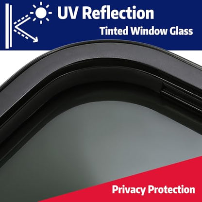 RV MURTS Trailer Window 24"x15", Tempered Glass with Screen & Trim Kit, 1-1/2" Wall Fit for Teardrop Camper, Cargo, Travel Motorhome, Horizontal Slide.(Aluminum, Shatterproof, Cold Insulation) - size: RV Window 24×15（1-1/2)