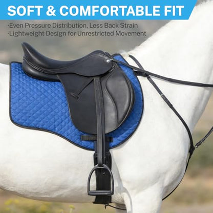 All-Purpose Western Saddle Pad for Horses – Diamond Quilted Breathable Horse Saddle Pad with Shock-Absorbing Cushion, Lightweight Equestrian Gear for Riding & Training, Blue