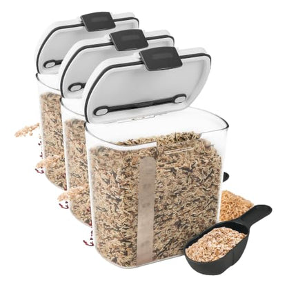 ProKeeper 2.5-Quart Grain Storage Container with Hinged Lid, Clear – BPA-Free, Airtight Seal, 5.5 x 7.65 x 7.25, 1 Piece (Pack of 3) - size: 1 Piece (Pack of 3)