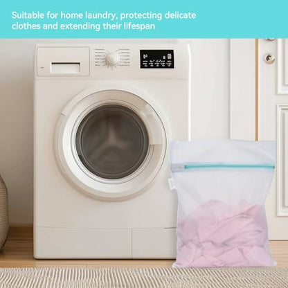 OTraki Mesh Laundry Bag for Delicates 20x24 inch Mesh Wash Bag for Washing Machine Zippered Net Laundry Bag for Bra Underwear College Dorm Home Don't Drying, Melting 140-176℉ White - size: 20 x 24 inch