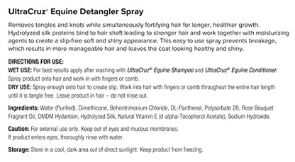 UltraCruz Equine Foaming Horse Shampoo, Conditioner Bundle, 32 oz Each with 16 oz Detangler