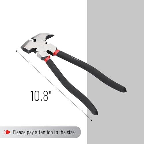 Bates - Multi-Plier Fence Tool, 10.8", Nail & Staple Puller, Cutting Pliers | Multi Function Tool for Fence Repair Nail Removal Staple Pulling Wire Cutting Construction Carpentry Gardening Use - color: Black, size: 1 Pack