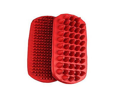 Grewal Equestrian Velvet Touch Groomer Set (Red) - color: Red