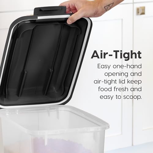 IRIS USA Dog Food Storage Container, 2-Pack, Up to 30 lbs, Black - color: Black, size: 30 lbs - 2 Pack