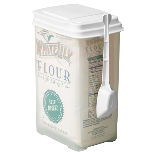 Buddeez Flour and Sugar Container - 3.25 Quart All Purpose Kitchen Organization and Storage Unit, Large Food Storage Container For Kitchen and Organizing Your Pantry (with Scoop)