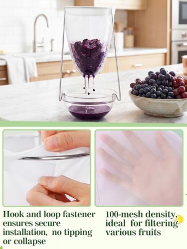 2 Sets Stable Jelly Strainer Stand with 3 Strainer Bags