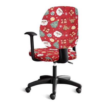 Christmas Santa Print Chair Covers Fashion Gaming Chair Cover - color: Christmas Santa Print