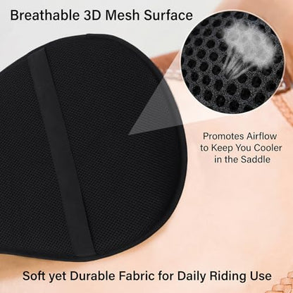 Western Saddle Seat Saver Cushion Pad for Horses, Breathable Shock Absorbing Saddle Seat Cushion with Adjustable Straps, Moisture Wicking Western Saddle Cover for Trail Riding & Endurance Riding