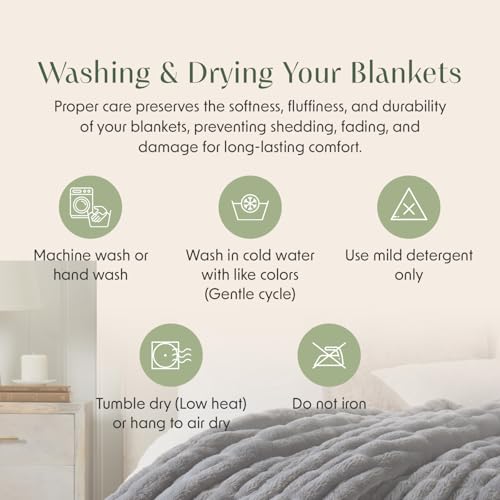 Springtree Home Luxury Micro Plush Throw Blanket | Thick Faux Fur | Grey | Lily Collection | 50" x 60" | Grey Blanket | Ultra Plush - color: Slate Grey, size: 50" x 60" (Medium)