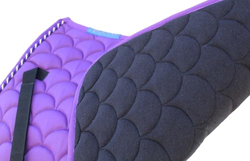 Horse English Quilted Contoured All-Purpose Trail Saddle Pad 7296 - color: Purple, size: 23" (Spine) x 20" (Drop)