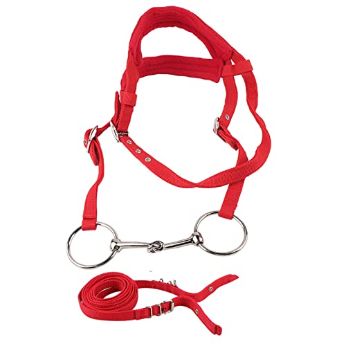 JTLB Horse Bridle English Bridle Horse Bridle Rein Harness Headstalls with Soft Cushion Red