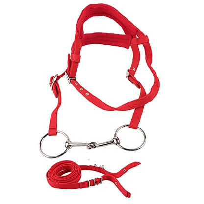 JTLB Horse Bridle English Bridle Horse Bridle Rein Harness Headstalls with Soft Cushion Red