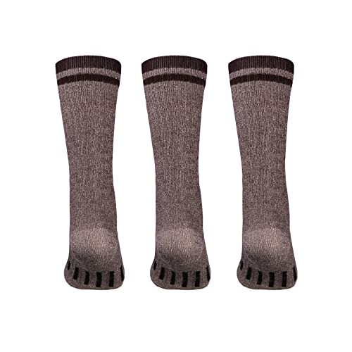 MERIWOOL Merino Wool Hiking Socks for Men and Women – 3 Pairs Midweight Cushioned – Warm n Breathable - color: Brown, size: X-Large