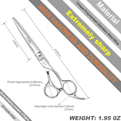 High-end Professional Extremely Very Sharp Barber Hair Cutting Scissors Hairdresser Shears For Hair 6 Inches Haircut Scissor Made Of Stainless Steel Alloy For Hairdressing Salon and Home Use - size: 6 Inch, style: Sword Shears
