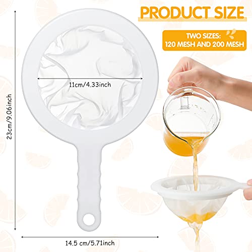 Zopeal 2 Pcs Ultra Fine Mesh Plastic Strainer for Kefir Grain, 120/200 Mesh - size: 120/200 Mesh