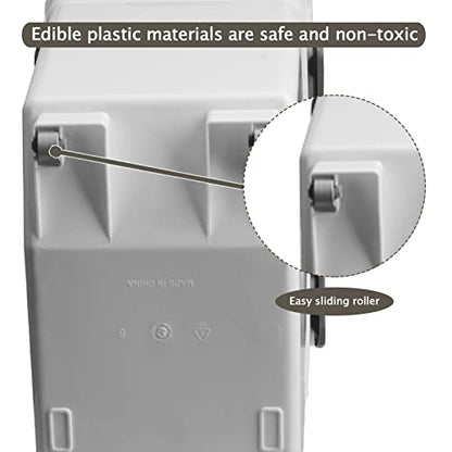 2 Pack 50 lb Airtight Flour Storage Containers with Wheels, Gray | Large Rice Bin with Wheels, Seal Locking Lid, BPA-Free, Includes Measuring Cup & Scoop, Kitchen Organization - color: Gray