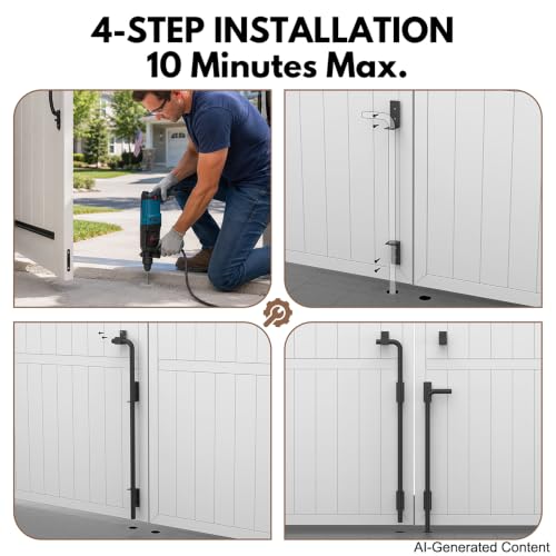 36" Heavy Duty Cane Bolt Drop Rod for Gate, Pack of 2 | Thickened Steel Outdoor Gate Latch, Wind Resistant for Wood, Vinyl, Metal, Iron, Double Fencing - size: 36 inch-2 Pack