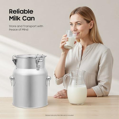 Stainless Steel Milk Barrel, 1.3 Gallon Milk Can Bucket - size: 1.3Gal