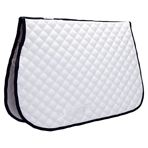 Dura-Tech White All Purpose Horse Saddle Pad | Versatile Use | Comfort Padding | Breathable Design | Secure Fit | Perfect Dimensions - color: WHITE TEAL