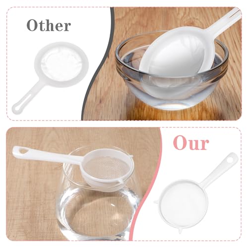 Plastic Mesh Strainer Set,4 Pcs Kefir Strainer Set Fine Sieve with Handle Plastic Non-Metal Sieve with Fine Mesh for Juice Yogurt Coffee Honey Milk Nut Milk with Handle