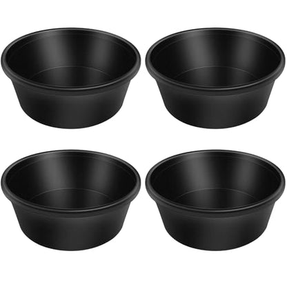 4pcs Rubber Feeder Pan - 4 Quart Durable Rubber Feed Pan, Resistant Animal Feed Bowl, Suitable for Horses, Goats, Chicken, Cats, Dogs, Dust Bath Container
