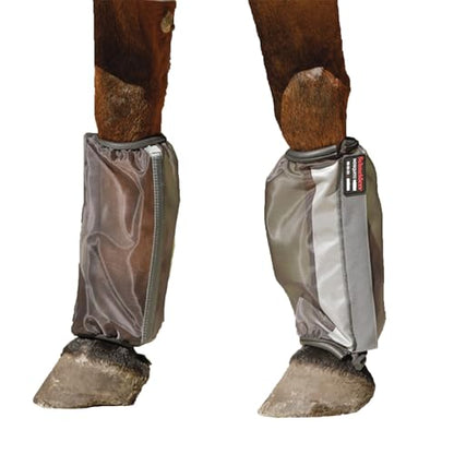 Schneiders Mosquito Mesh II Non-Fitted Pony Fly Boots | Set of 4 | Enhanced Leg Protection & Airflow | Reflective Safety Design | Color Gray