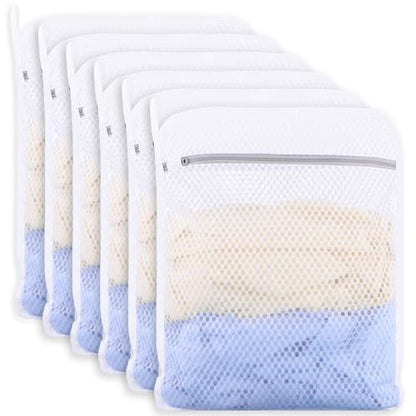 6-Pack Durable Honeycomb Mesh Laundry Bags for Delicates, 12 x 16 Inches - color: 120gsm Honeycomb Mesh, size: 6 Medium