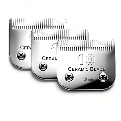 3 Pack 10 Blade Dog Grooming Blades Compatible with Andis Clippers - color: 3pc 10:1/16''(1.5mm)