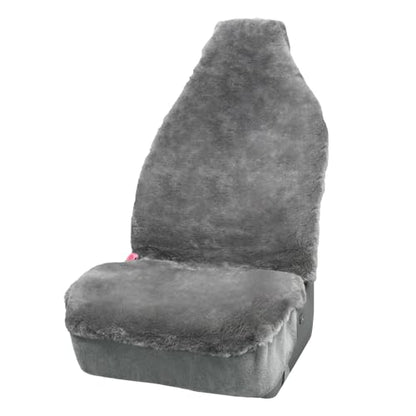 Aegis Cover Sheepskin Seat Cover Genuine Australian Merino Wool Front Seat Cover Luxury Dense Pelt Universal Fit for Most Cars, SUVs, Trucks, Bucket-Style, 54 X 22 Inches (Grey) - color: A Grey