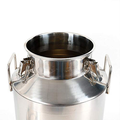 Gallon Stainless Steel Milk Can Wine Pail Bucket Milk Can Tote Jug Sealed (50L) - size: 50L