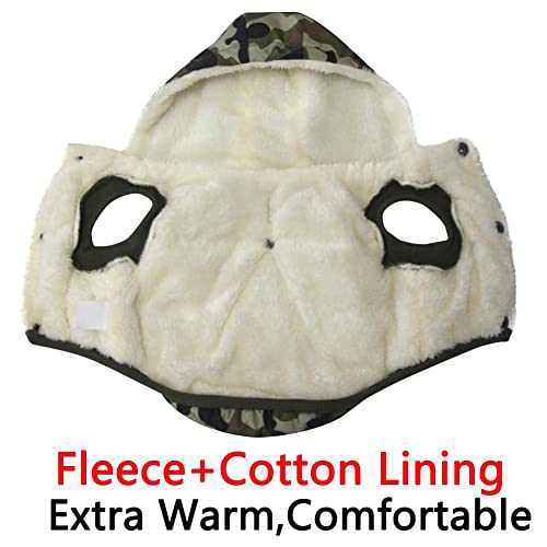 Vecomfy Warm Dog Coats with Hoodie,Winter Dog Jackets for Small Dogs - color: Green Camo, size: Small