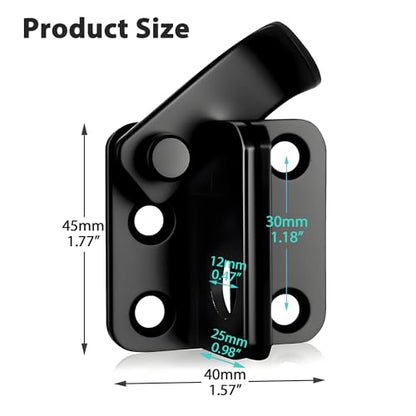 Flip Gate Latch with Padlock Hole, SUS304 Stainless Steel Safety Interior Door Lock Shed Barn Fence Garage, Matte Black, Small Size, AMS2001-B - size: Small