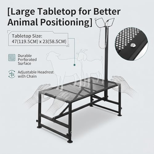 Goat Sheep Stand Roadside Stand Goat Milking Stand Halter Farm Supplies Cows Supplies Farm Outdoor Cow Accessories 47x23in Tabletop 500 lbs