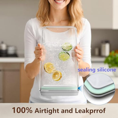 Melovom 4 Pcs Large Pop Airtight Food Storage Containers Set with Lids, 4.2Qt/4L Food Containers with Scoop, Kitchen Pantry Organization and Storage, BPA Free Stackable Cereal Container (4 * 4.2Qt) - color: gray, 4x4.2Qt